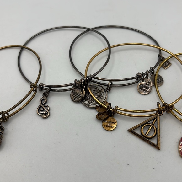 Alex and Ani charm bangle bracelets stretch 5 different colors and wear - Picture 3 of 16